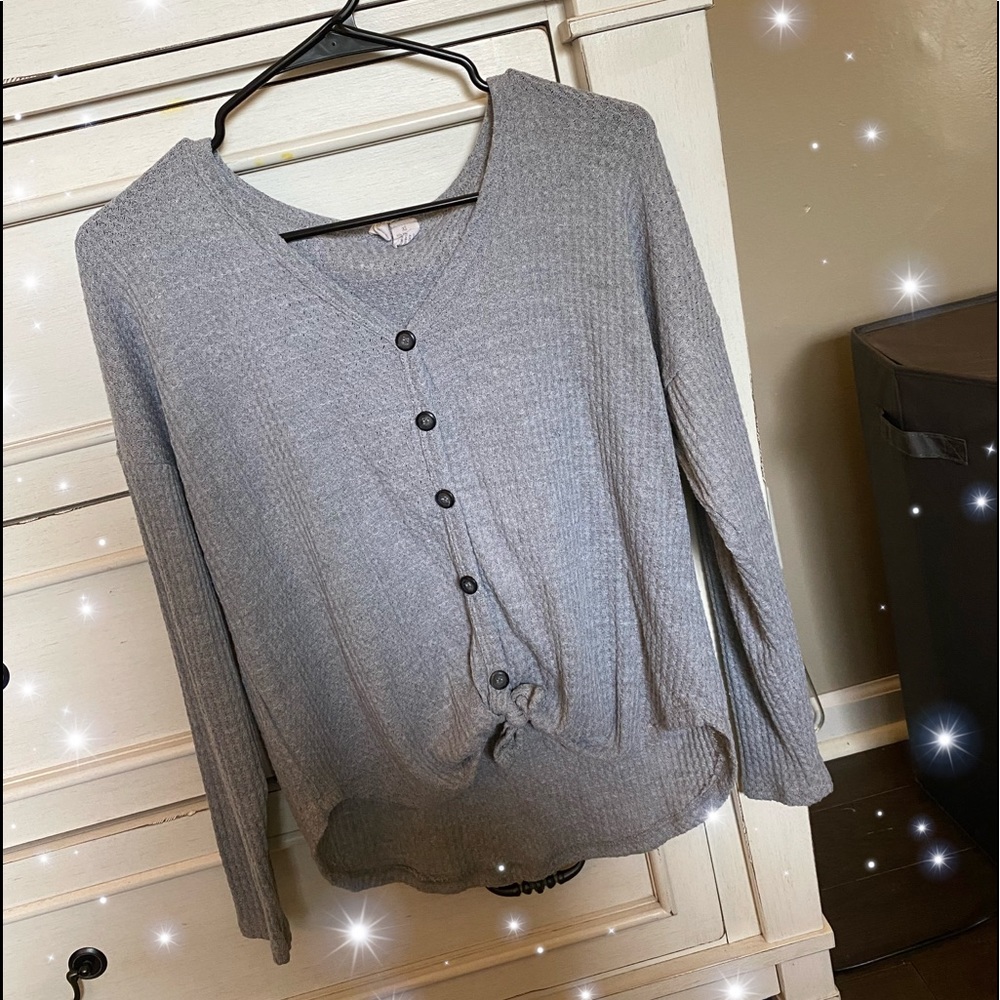Gray Button-Up Sweater